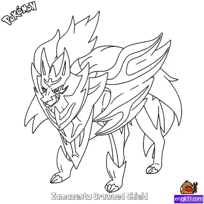 Free printable Zamazenta Crowned Shield Coloring Page - Free Printable Pokemon Coloring Sheets coloring page